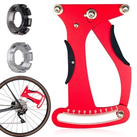 Aoreun Spoke Tension Meter, Bicycle Spokes Tension Meter Calibration Tool Bicycle Repair Tools with 2 Spoke Wrenches Accurately for Bicycle Tyres Spoke Manufacturing or Correction - Pink