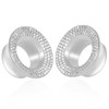 Vankula 2PCS Cubic Zirconia Ear Tunnels Plugs 316L Stainless Steel