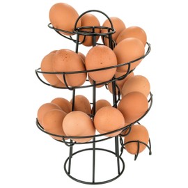 Southern Homewares Egg Skelter Deluxe Modern Spiraling Dispenser Rack - Black, Space-Saving, Durable Storage Solution for Eggs, One Size