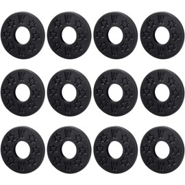 OFKPO 12 Pieces Guitar Strap Locks, Guitar Strap Holder, Rubber Guitar Protector Block(Black)