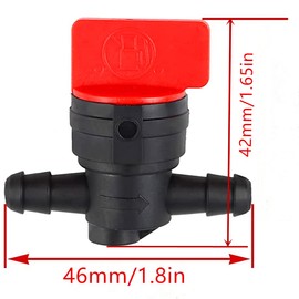 1/4" In Line Fuel Gas Filter, Shut Cut Off Valve With Clamp For John Deere AM36141 AM107340 BS 494768 697947 698183 KAWASAKI 49019-7001 Lawn Mower Tractor (1Pack)