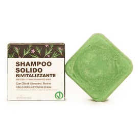 Enooso - Solid Organic Shampoo for All Hair Types - Revitalising with Rosemary Oil, Biotin and Castor Oil - Strengthens and Stimulates - Natural, Vegan, Made in Italy - 130 g