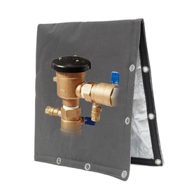 King Mills 5 Layer Sprinkler Covers for Outside, L-Shaped Opening Back Flow Covers for Winter Freeze and Intense Sun Protection. Outdoor Pipe Insulation Cover.[Granite Color] 20x24in