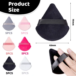 Bzzerumy Pack of 30 Triangle Makeup Powder Puffs, Powder Puff, Make Up Sponges, Cosmetic Face Powder Puff, Wet Dry Triangle Powder Puff Pads