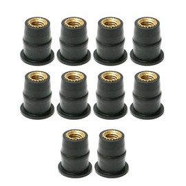 RAMGLYO M5 Motorcycle Windshield Nut 10x Black Rubber Shaft Nut Fixing Universal Accessories
