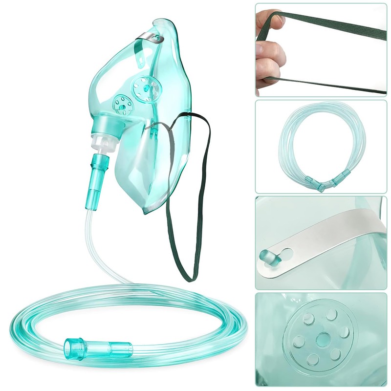 Agooteam 3 Pack Oxygen Mask for Adult Face with 7'