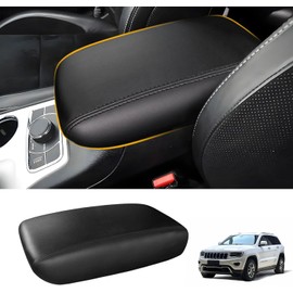 JYMAOYI Center Console Cover Compatible with Jeep Grand Cherokee 2011-2020, Microfiber Leather Armrest Box Lid Protector Cover for Jeep Grand Cherokee Accessories (Black)