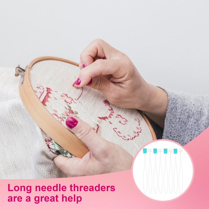 10 PCS Punch Needle Threader 7.87 Inch Long Threader for