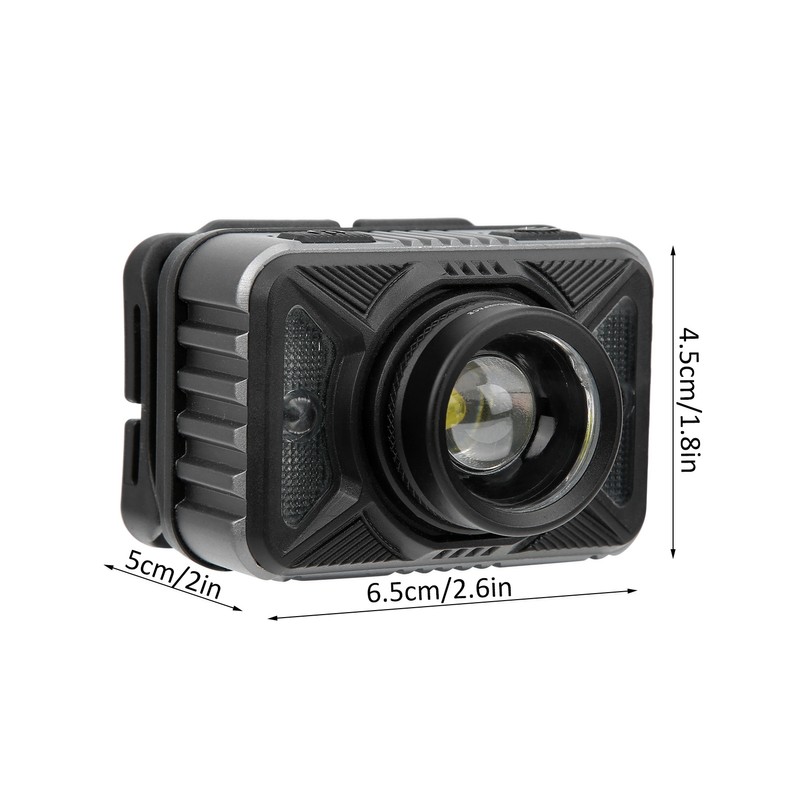 XHP50 Strong Brightness Zoom Induction Front Light Builtin Battery USB
