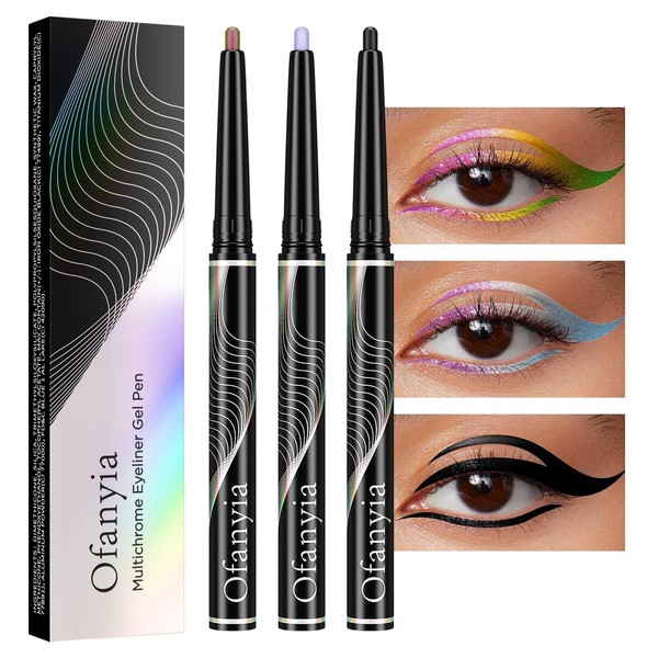 Multichrome Eyeliner, Colored Eyeliner Penclis with Retractable,Glitter Eyeliner Pencil for
