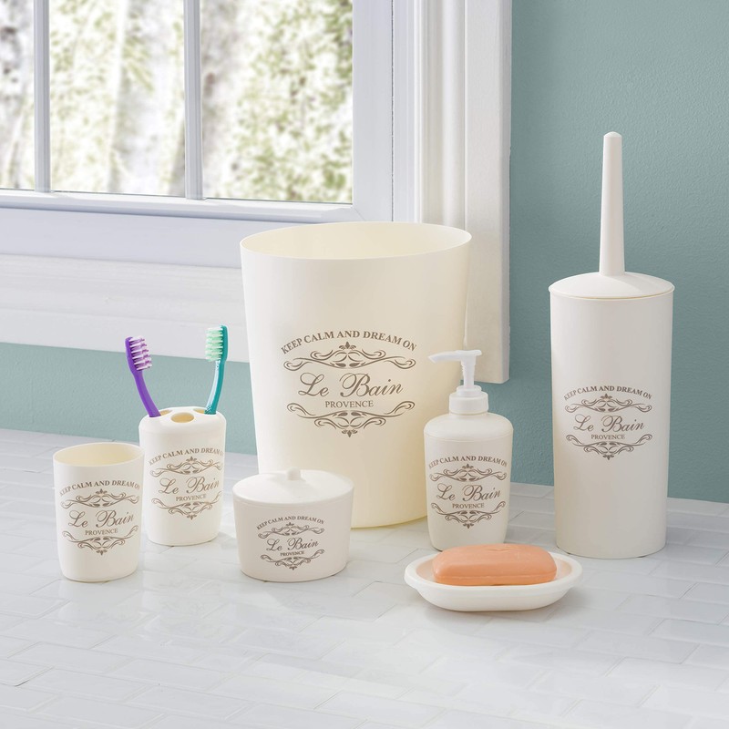 7-Piece Paris Bathroom Set (Beige), By Home Basics | Made