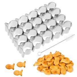 Goldfish Cracker Cutter Fish Cookie Cutter 20 Mini Gold Fish Shapes Molds for Cookie Animal Cracker Cutters Non-Stick Dough, Stainless Steels Cutters Mold for Fun Baking DIY Food