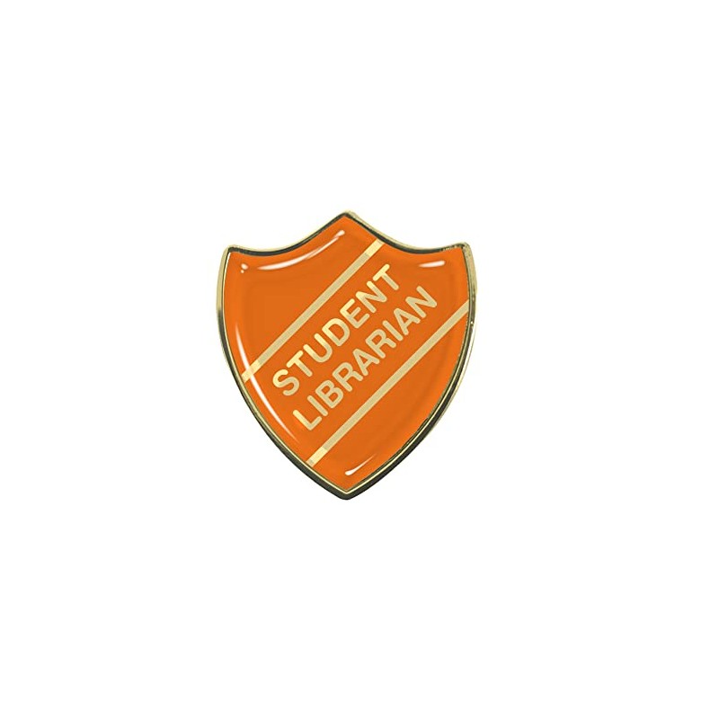 Capricornone Student Librarian Orange School Shield Badge