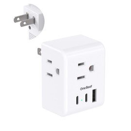 US to Japan Plug Adapter - One Beat Japan Power Travel Adapter with 3 Outlets 3 USB Ports(2 USB C), 2 Prong to 3 Prong Outlet Adapter, Type A Plug Adapter for USA to Japanese Philippines China Canada
