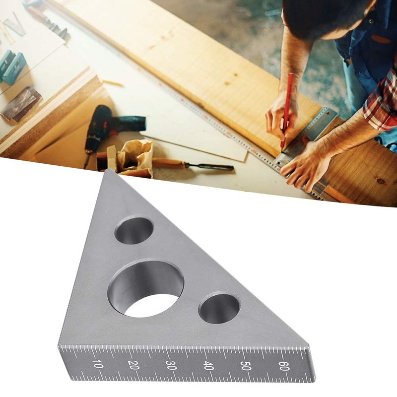 Cuadrados de carpintería, regla triangular, aleación de aluminio, calibre de