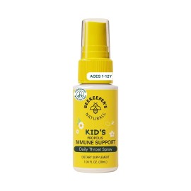 Beekeeper's Naturals Kids Propolis Throat Spray Natural Immune Support with Buckwheat Honey 1 Pack