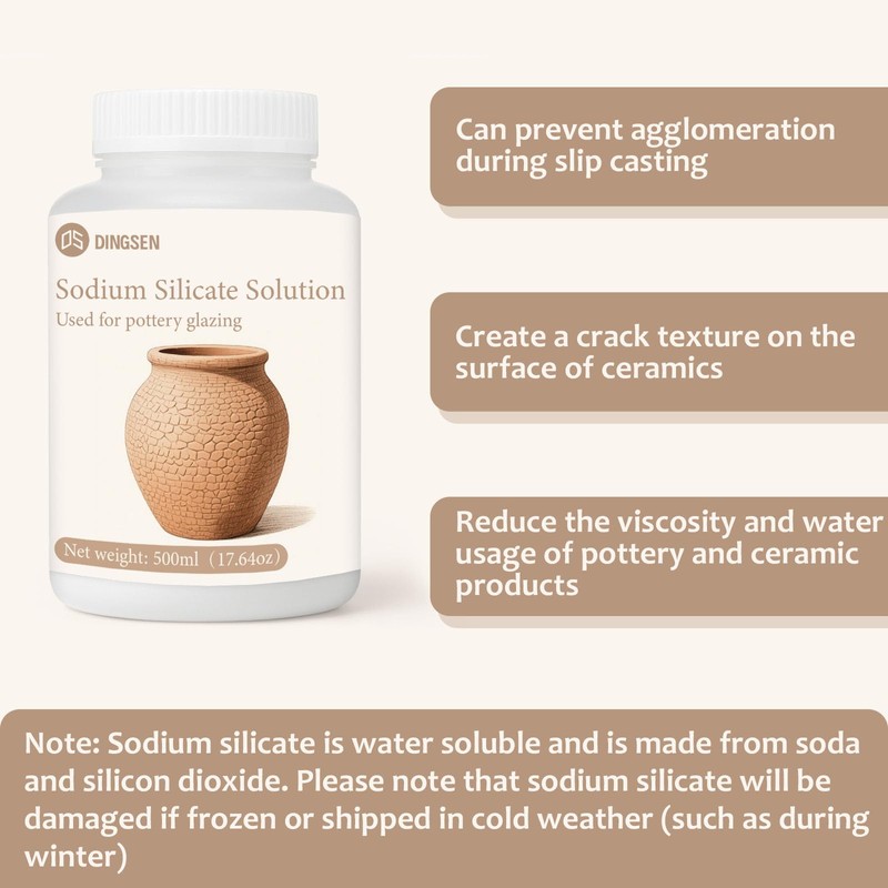 INNOVAYOU 500ml Sodium Silicate Solution for Pottery, Heat-Resistant Sodium Silicate