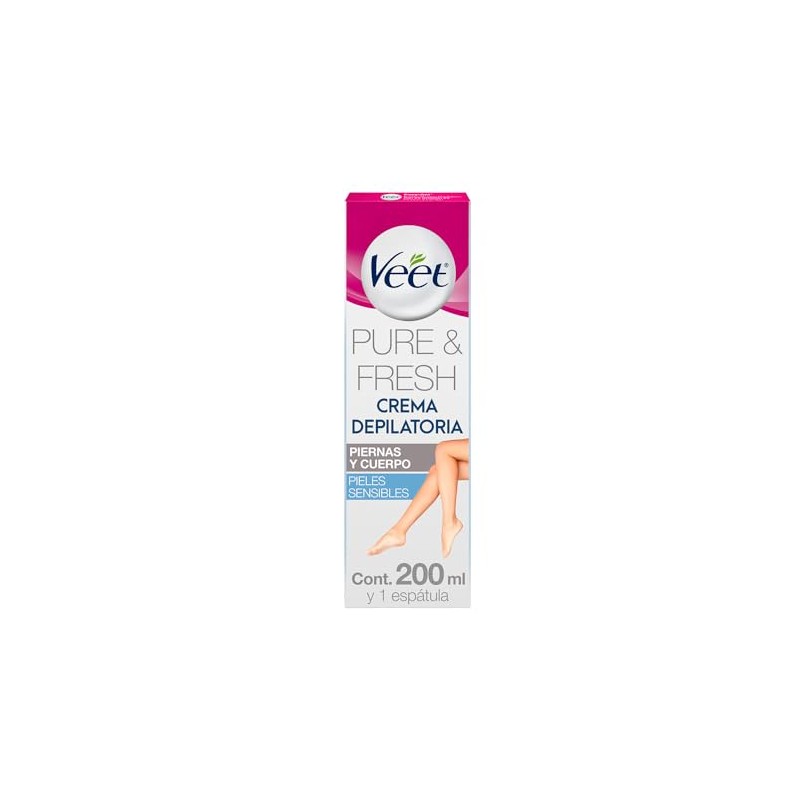 Veet Crema Depilatoria Pure & Fresh, piel sensible, 200ml