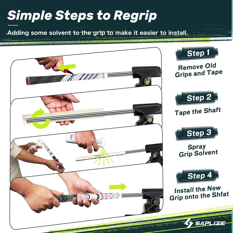 SAPLIZE 13 Golf Grips, Standard, White, All Weather Multi Compound