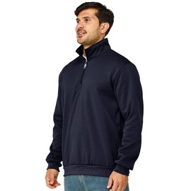 Asrlivp Mens Quarter Zip Pullover Lightweight Mock Neck Sweatshirt Casual Long Sleeve Sweaters(XXL,Navy Blue)