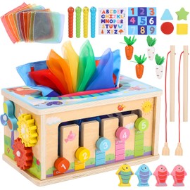 Yulado Montessori Toy from 1 2 3 Years, Carrot Plug-In Game Wood, Montessori Gift Girls Boys Children's Wooden Toy Motor Skills Toy from 1 Year