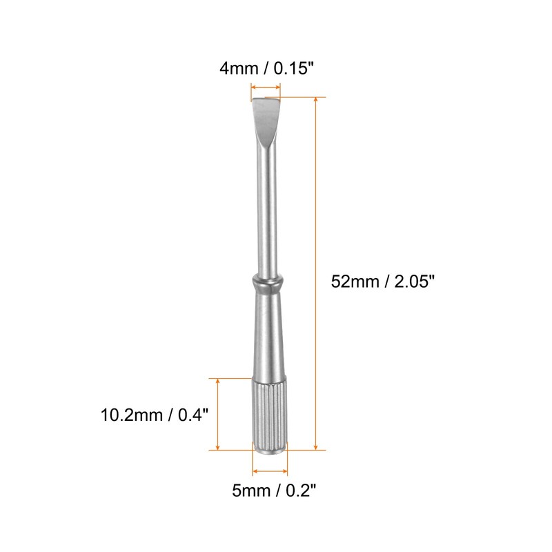 sourcing map 2pcs Mini Bracelet Screwdriver 4mm Titanium Steel Slotted