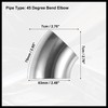Hihaha 4 Pcs OD 2.5 Inch 45 Degree SS304 Stainless