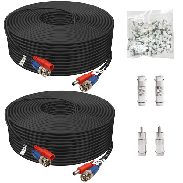 BNC Cable 200ft 2 Pack Aimyzii BNC Video Power Cable,Security