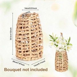 Water Hyacinth Woven Hanging Basket,Wall Hanging Flower Basket,Boho Coastal Woven Front Door Decorate,for Home,Pantry, Farmhouse Decorative Organizer for Entryway Easter, Mother's Day flower basket