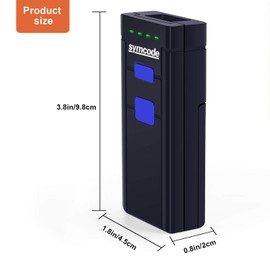 Symcode Bluetooth Barcode Scanner, 3-in-1 Bluetooth & USB Wired & 2.4G Wireless Barcode Scanner Portable Bar Code Scanning Work with Windows, Android, iOS, Tablets or Computers