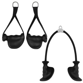 NeverBetterCo Ergonomic Tricep Rope & Gym Handles Bundle - Heavy Duty Cable Machine Attachment for Home & Commercial Gym Big Grip, Anti-Slip, Tendonitis-Friendly (XL Grip & Tricep Rope Bundle)