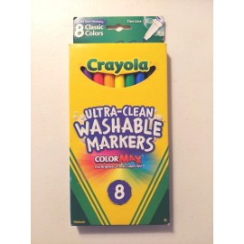 Crayola NEW Crayola Fine Line Washable Markers 8 Per Pkg Classic Colors