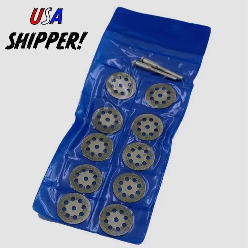 GOXAWEE 10pc Diamond Cutting Wheels Dremel Rotary Cut off Tool