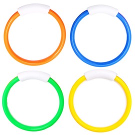 Diving Rings Penta Angel 4Pcs Plastic Portable Underwater Swimming Pool Training Dive Ring for Boys Girls (Basic)
