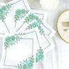 Tableclothsfactory 20 Pack | White and Green Floral Design Dinner