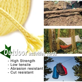 9KM DWLIFE Braided Kevlar Cord, 1000lb 3mm 100Ft, High Tensile Strength, Abrasion, Flame Retardant, Kite String, Fishing Line, Model Rocket Shock, Hammock Tarp Ridgeline, Tactical Survival Paracord
