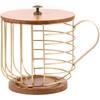 Coffee Pod Holder, Rustproof Coffee Pod Basket with Wood Base