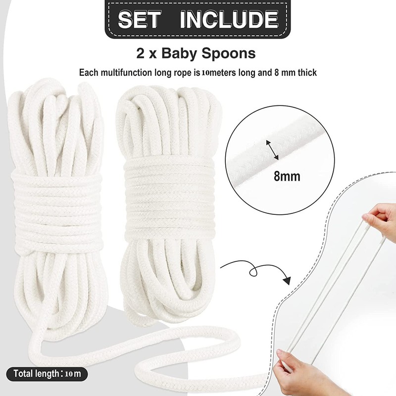 WUWYOUWL Soft Cotton Rope, 10m/8mm Universal Rope Craft Rope, Thick