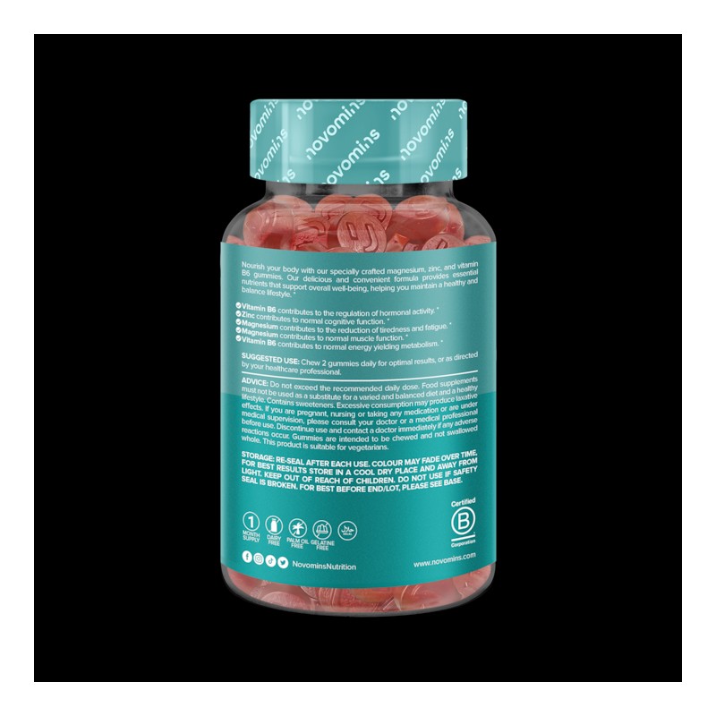 Novomins Zinc, Magnesium & Vitamin B6 60 Gummies