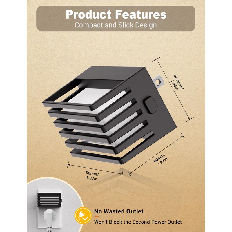 JandCase LED Night Light, [2 Pack] Night Lights Plug into