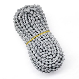 FQTANJU 10 Yards Gray Roller Blind Bead Chain Cord with 12 PCS of Beads Chain Connectors for Roman Venetian Honeycomb Vertical Shade Blind Cord for Roller Blind Replacement Parts Repair Fittings