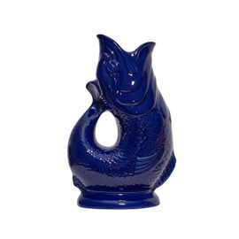 The Original Gluggle Jug - Cobalt Blue Glug Jug in XL, 28cm 1.4L - Gug Glug Fish Shaped Jug - Decorative Glugging Water, Cocktail, Wine & Gin Pitcher, Decanter or Vase - Hand Made in Britain