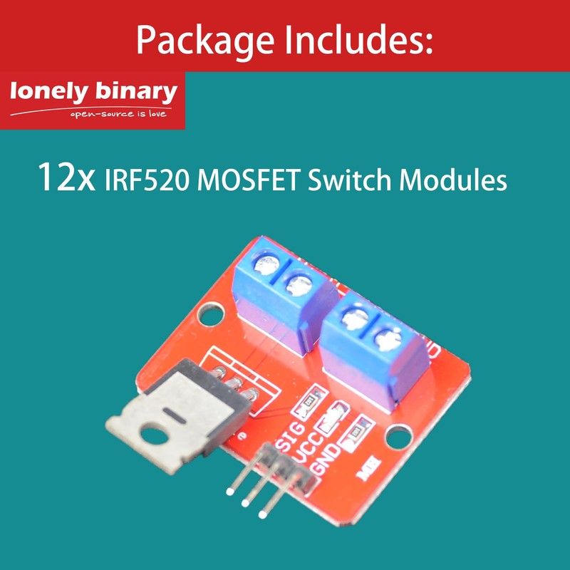 Lonely Binary 12-Pack IRF520 MOSFET Switch Modules – DC Load