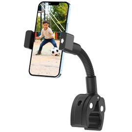 NATDETC Gooseneck Phone Holder, Hands-Free 360° Adjustable Mount for 4"-7" Smartphones, Compatible with Treadmill, Spin Bike, Stroller, Wheelchair, Mic Stand, Desk, Shopping Cart, Boat
