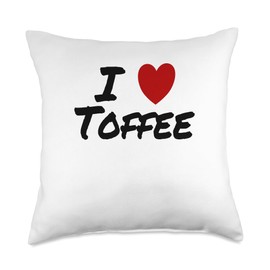 I Heart (Love) Toffee Favorite Candy Flavor Syrup Coffee Throw Pillow