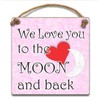 HmHome We Love You To The Moon and Back Pink