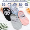 VEGCOO Women Non Slip Yoga Socks Black + Grey +