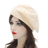 ZLYC French Beret Hat Reversible Solid Color Cashmere Warm Hat