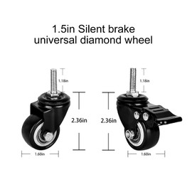 Furniture Castors: Castors M8 Heavy Duty Castors Furniture Castors Thread M8 Castors for Furniture Heavy Duty Castors Rubber Furniture Roller Chair Castors Outdoor Castors 2 with Brake and 2 without