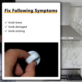 GYOFFULL S600349 Range Hood Knob S99360233 Fan Knob Replacement Parts for Kitchen Appliances Stove Fan and Light Replacement White 2PCS